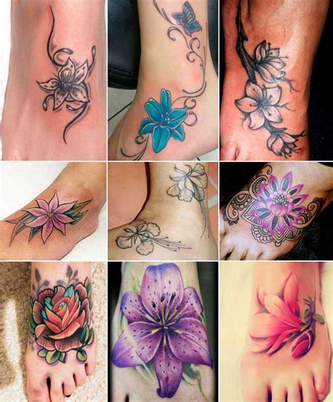 tatuaggio fiore piede|Tatuaggi con fiori: significato e 200 immagini